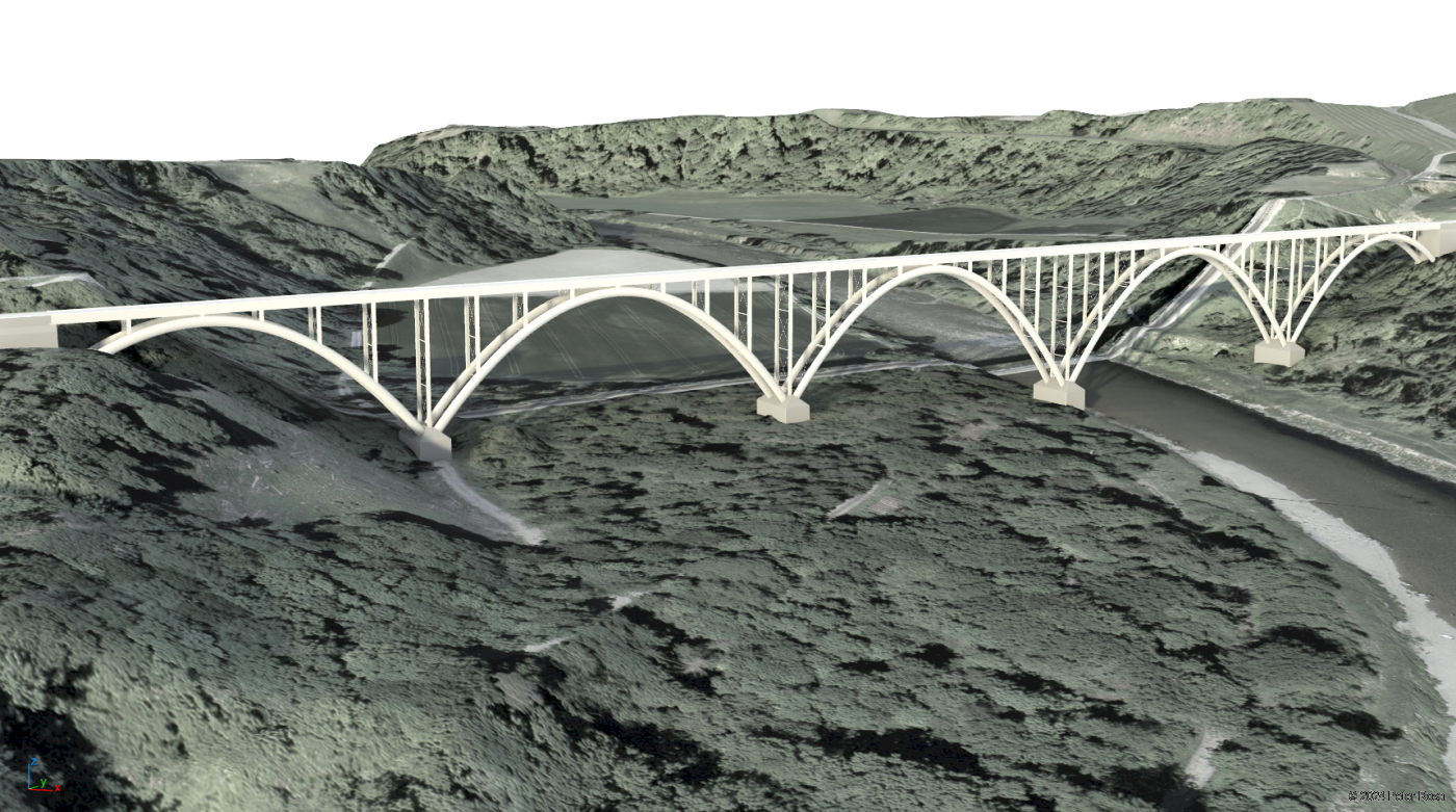 Thurbrücke Ossingen - Étude de faisabilité pour le remplacement d’un viaduc ferroviaire - 3. Pont en arc métallique de petites portées (fr)